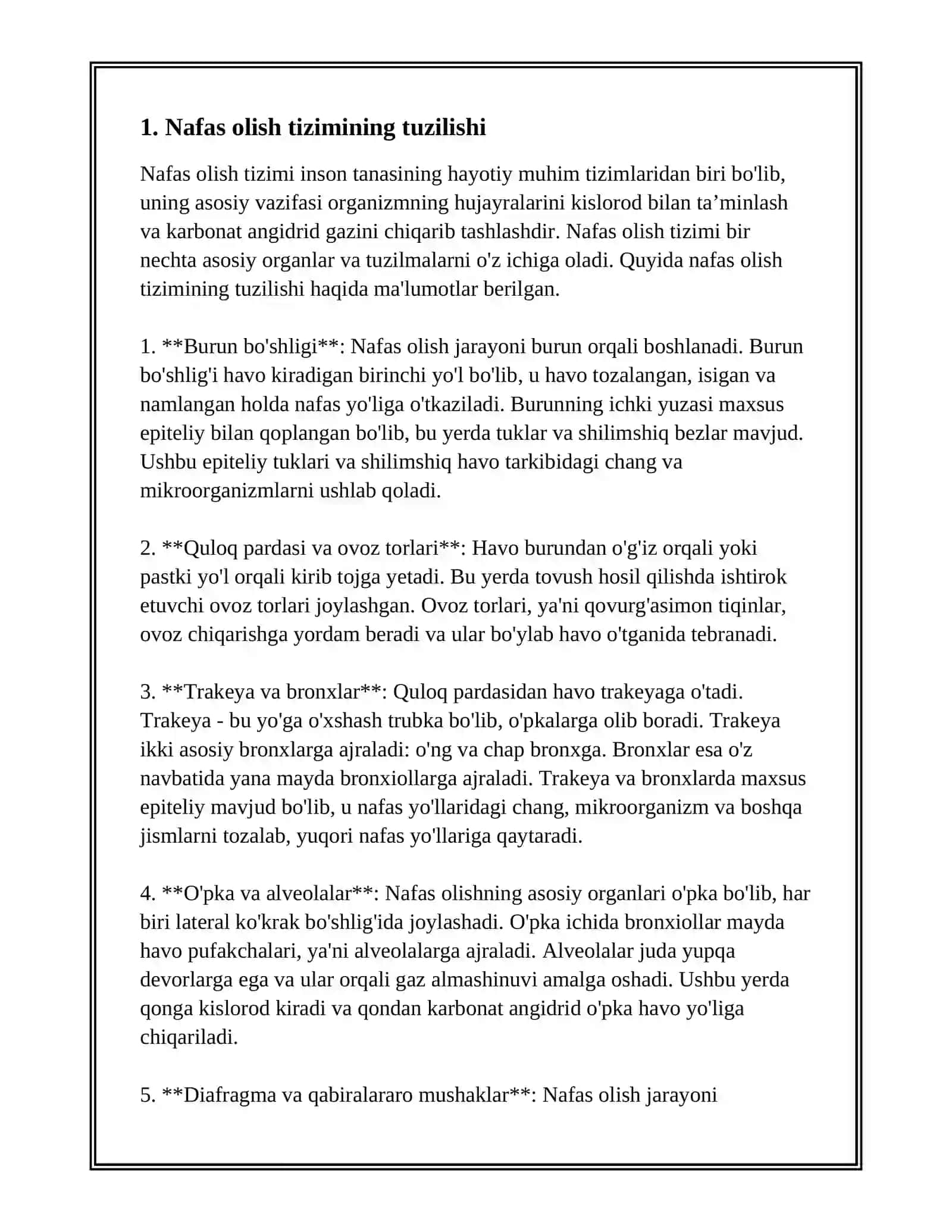 NAFAS SISTEMASI.NAFAS HAQIDA UMUMIY TUSHUNCHA.NAFAS OLISH BOSQICHLARI. NAFAS TIPLARI.O’PKANING TIRIKLIK SIG’IMI.TURLI XIL BOSIMLI SHAROITDA NAFAS OLISH 4