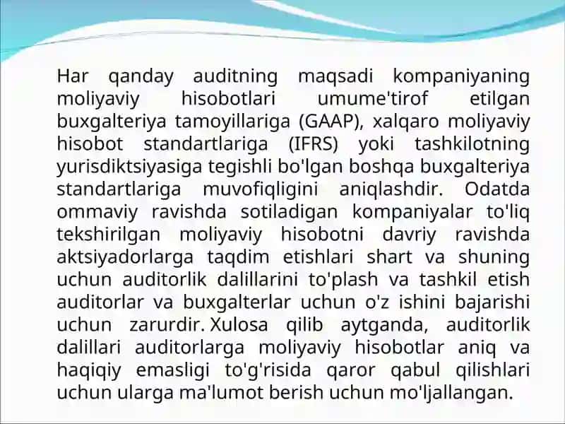 Auditorlik dalillarini yigʻish 4