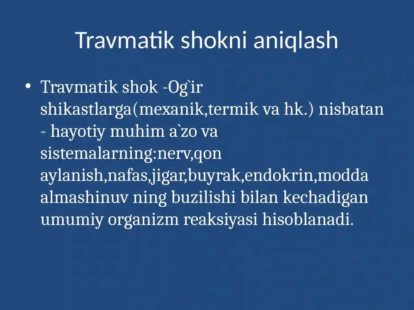 Travmatik shok.Uzoq vaqt bosilish sindromi 4
