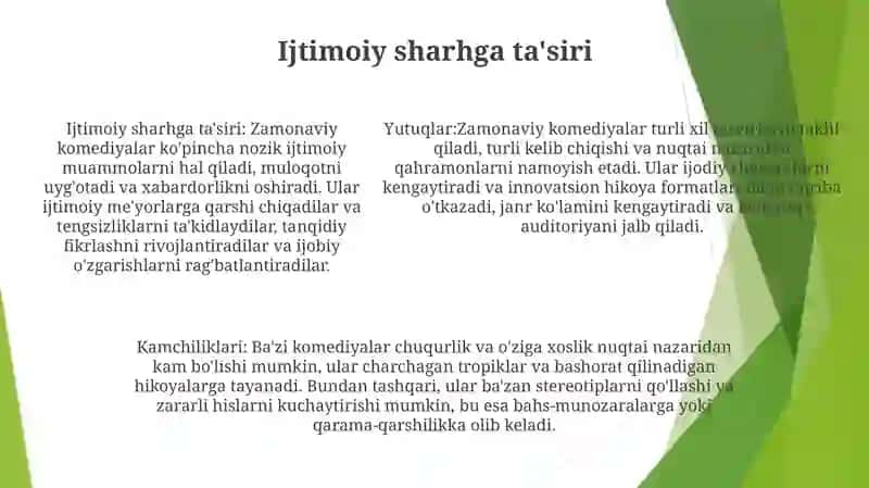 Hozirgi Komediyalarning Yutuq Va Kamchiliklari 4