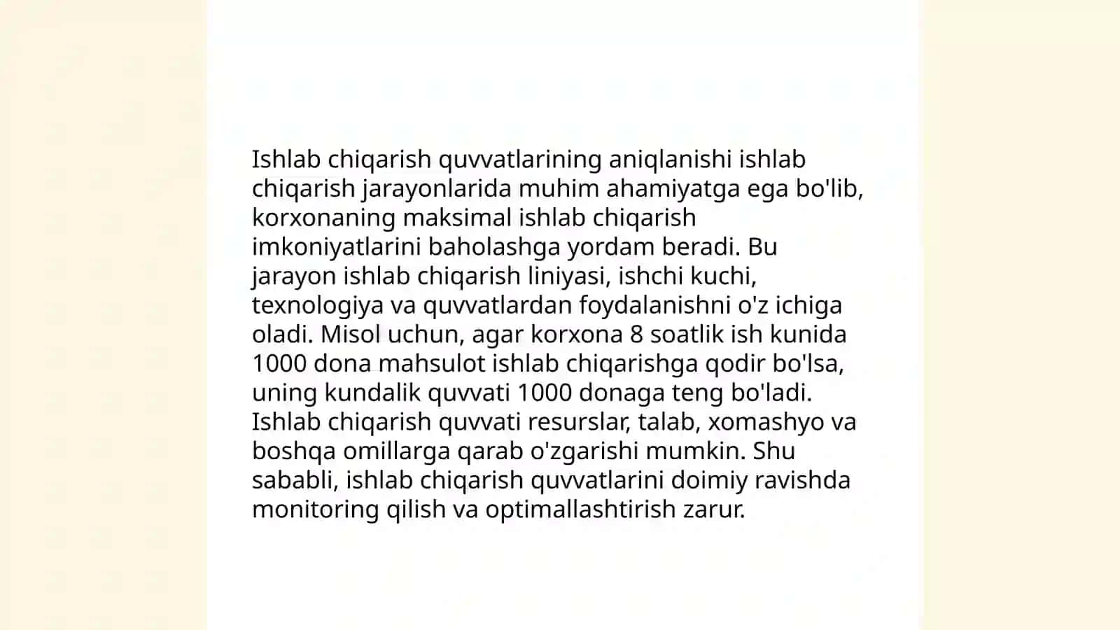Ishlab chiqarish jarayonining hisobi 4