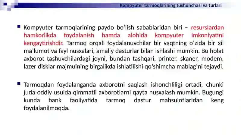 TARMOQ TEXNOLOGIYALARI VA INTERNET XIZMATLARI 4