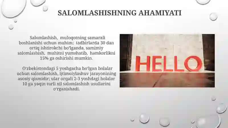 Salomlashish Madaniyati 4