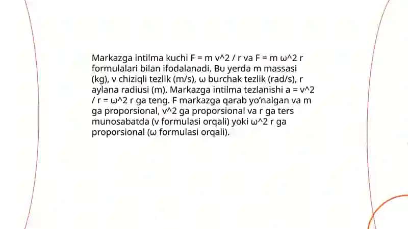 Markazga intilma kuch 4