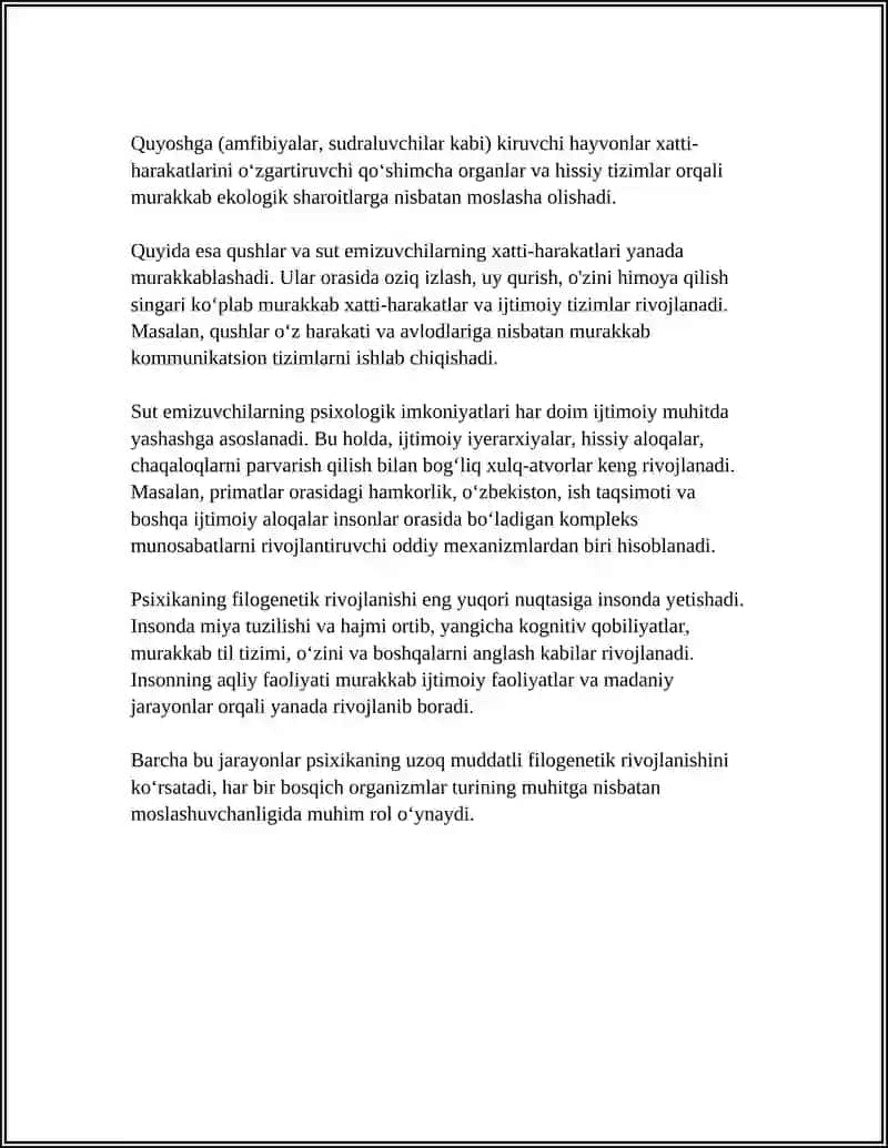 PSIXIKANING FILOGENETIK TARAQQIYOTI 4
