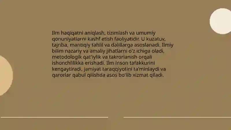 Ilmning ta’rifi, qismlari va misollari Abdullayev Alisher 4