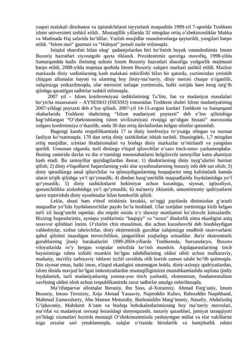O‘zbekistondagi Ma'nviy va Madaniy Taraqqiyot 4
