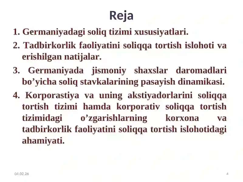 GERMANIYA SОLIQ TIZIMI 4