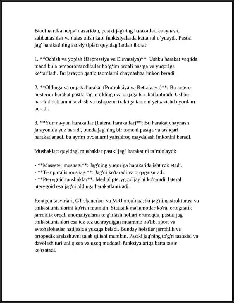 AMALIY MASHG’ULOT № 11: PASTKI JAG’NING BIODINAMIKASI 4