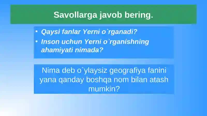 Geografiya fanining o`qitilishi 4