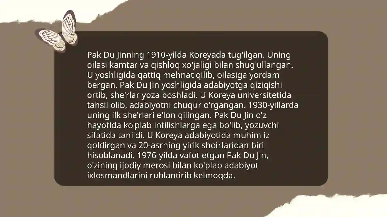 Pak Du Jin hayoti va ijodi 4