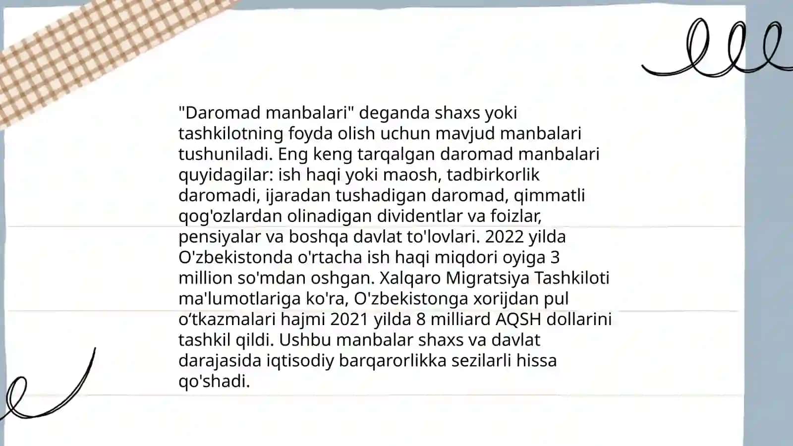 Aholi daromadlari va uning manbalari 4