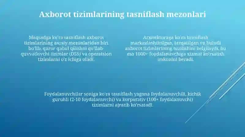 Axborot tizimlarining tasnifi 4