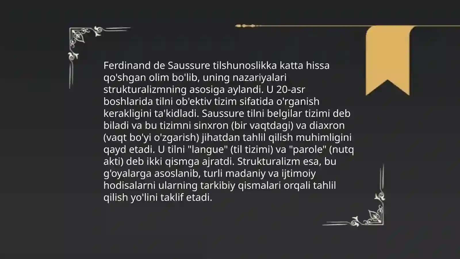Tilshunoslikning strukturalizm yoʻnalishi 4