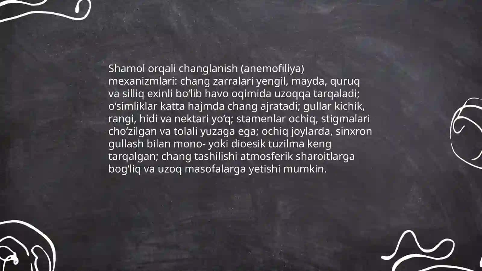 Oʻsimliklarning abiotik changlanishi 4