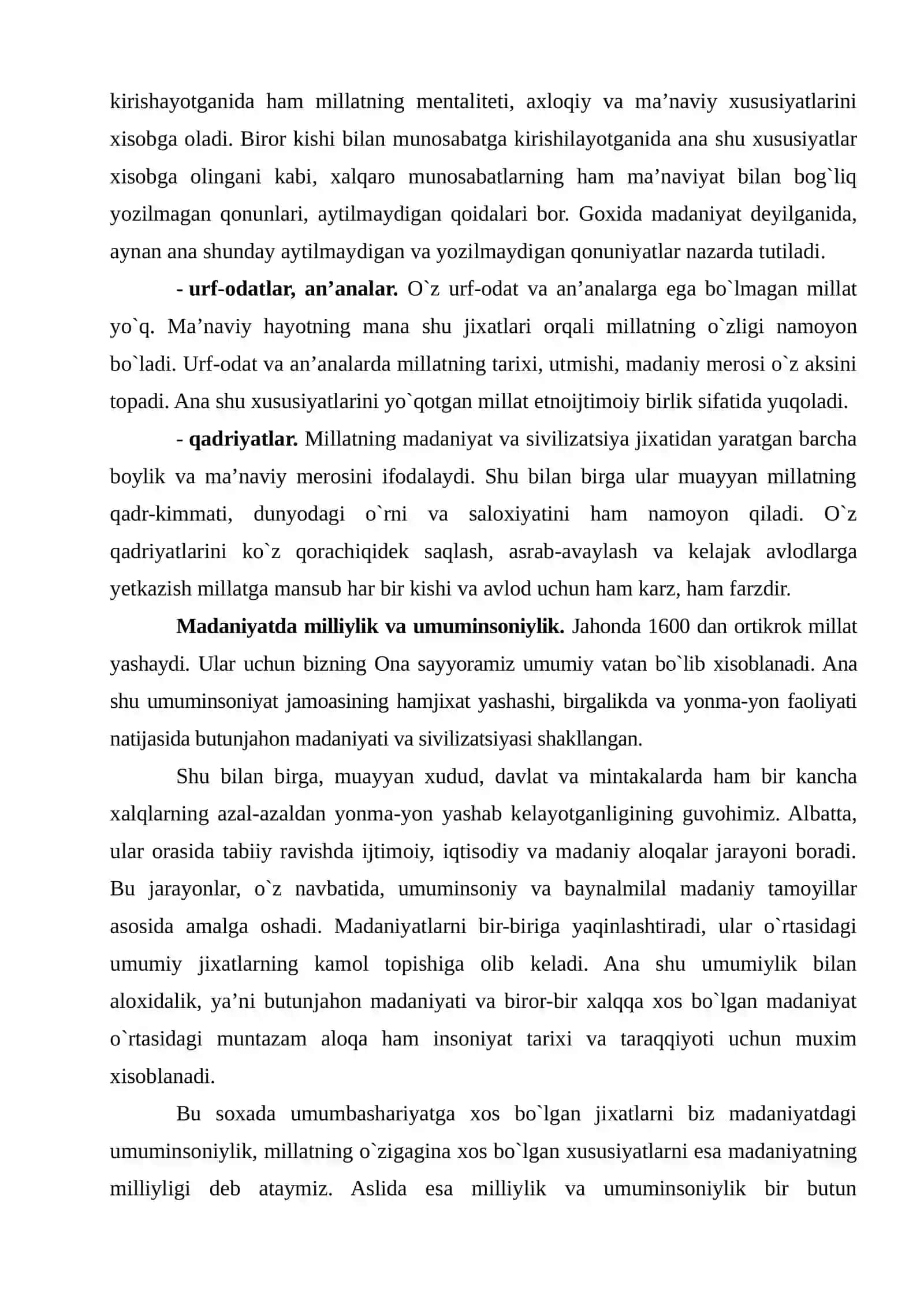 Dunyo xalqlari madaniyatidagi umumiylik va farqlar 4