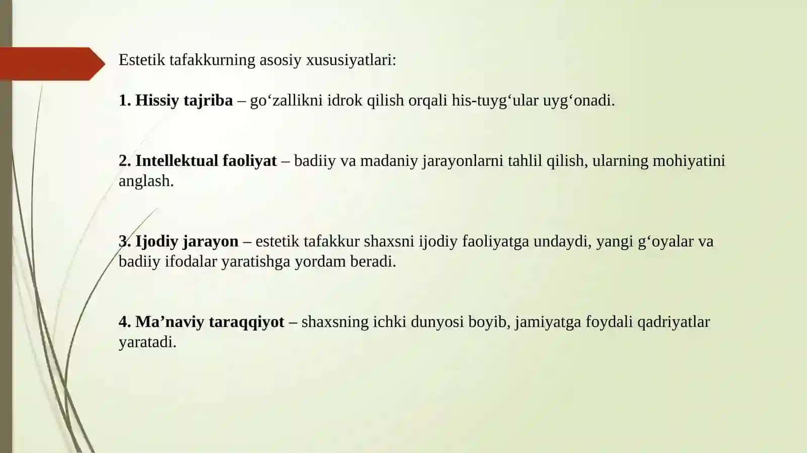 Estetik faq o'rganish 4