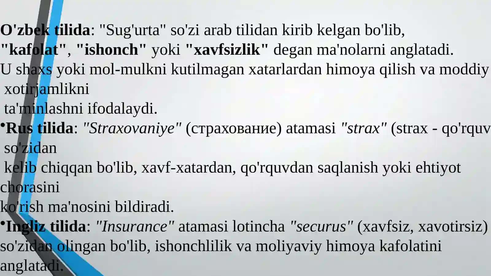 Sug'urta Munosabatlari va Uning Paydo Bo'lishi 4