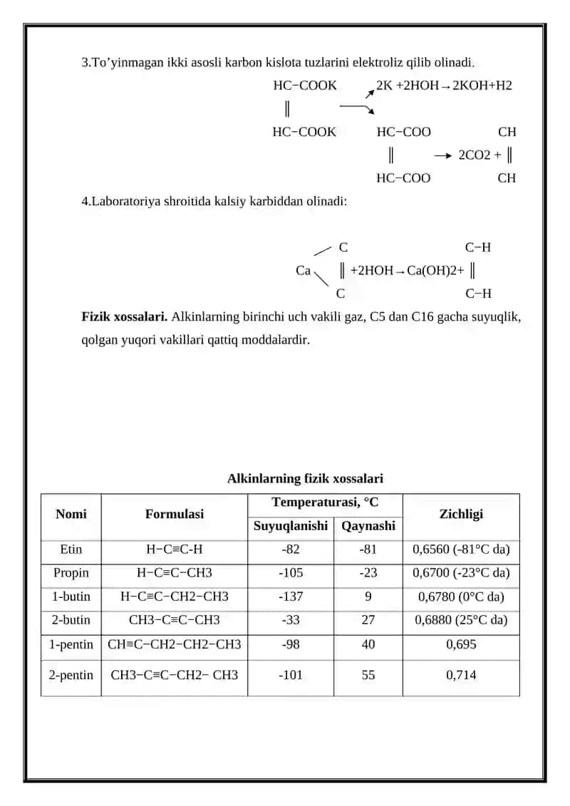 Alkinlar (asetilen uglevodorodlar) 4