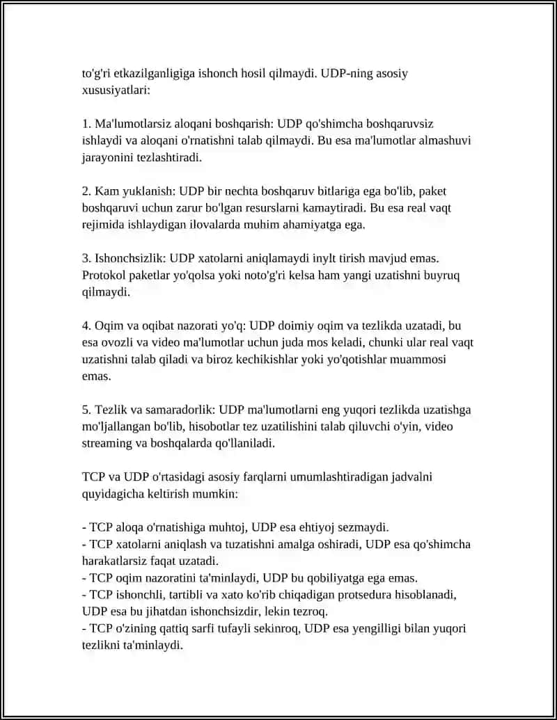TCP/UDP PROTOCOLLARI 4