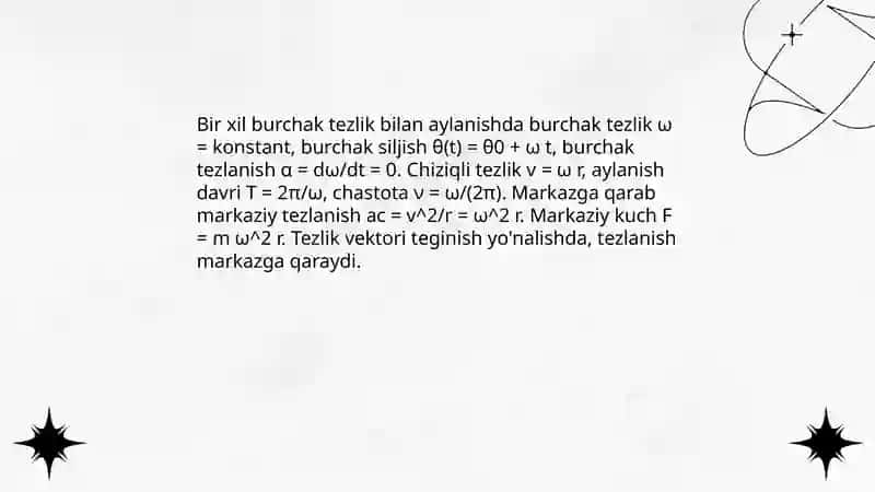 Moddiy nuqtaning aylanma harakati. 4