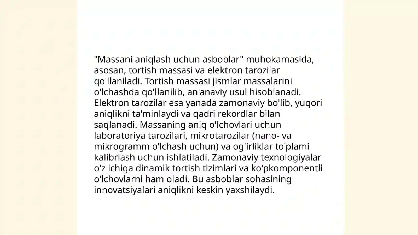 Jismning massasi va uni o'lchash 4