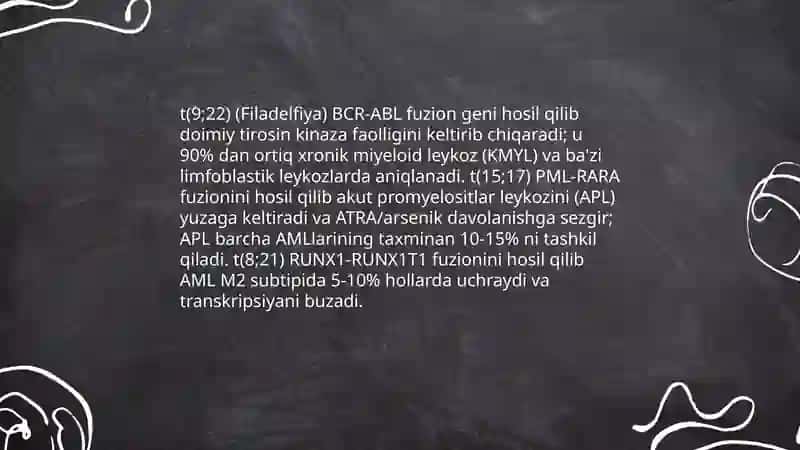 Leykoz rivojlanishida xromosom oʻzgarishlarining roli 4