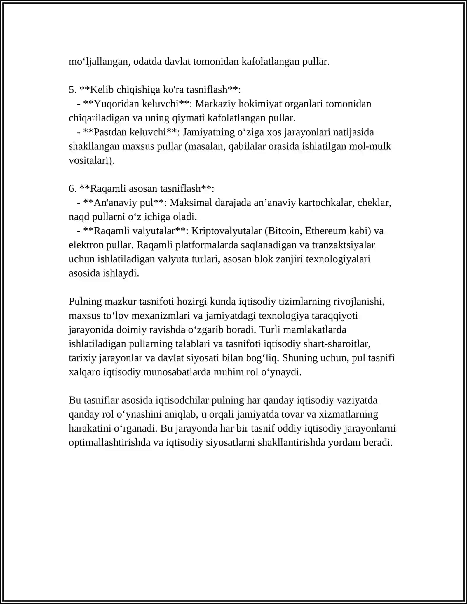 Pulni tasniflash 4