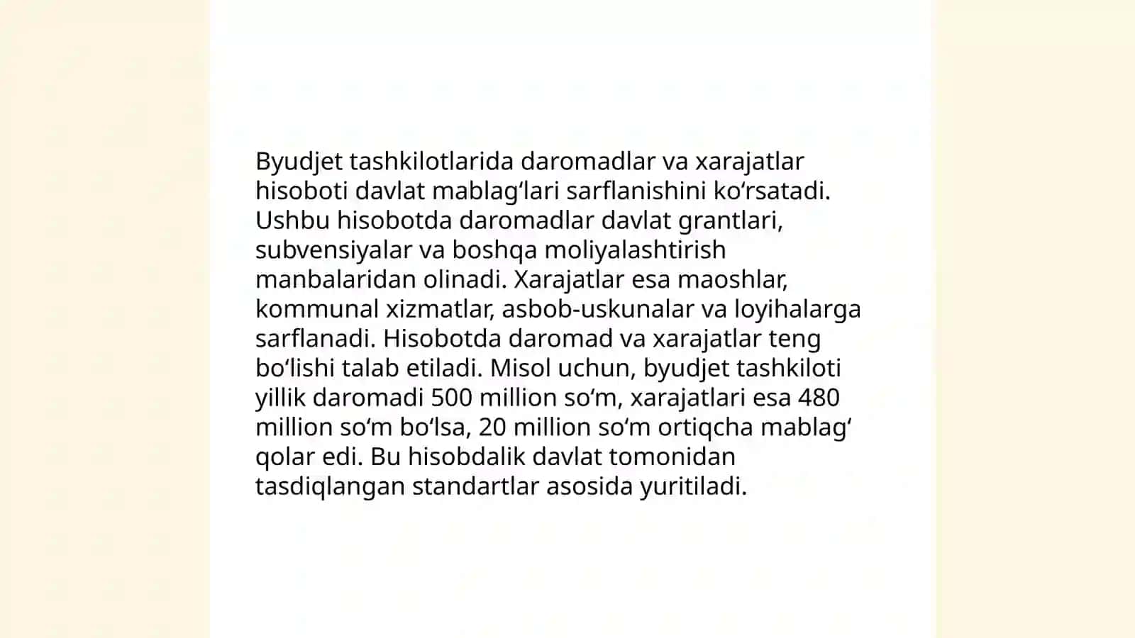 Byudjet tashkilotlarida moliyaviy natijalar hisobi 4