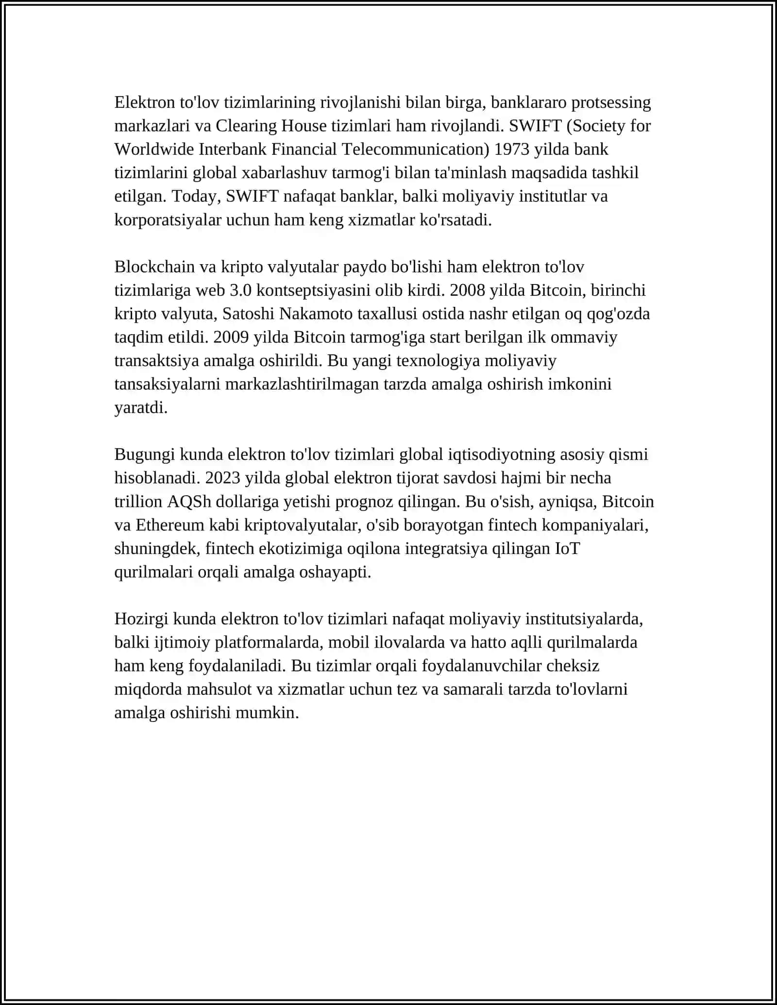 ZAMONAVIY ELEKTRON TOʻLOV TIZIMI 4