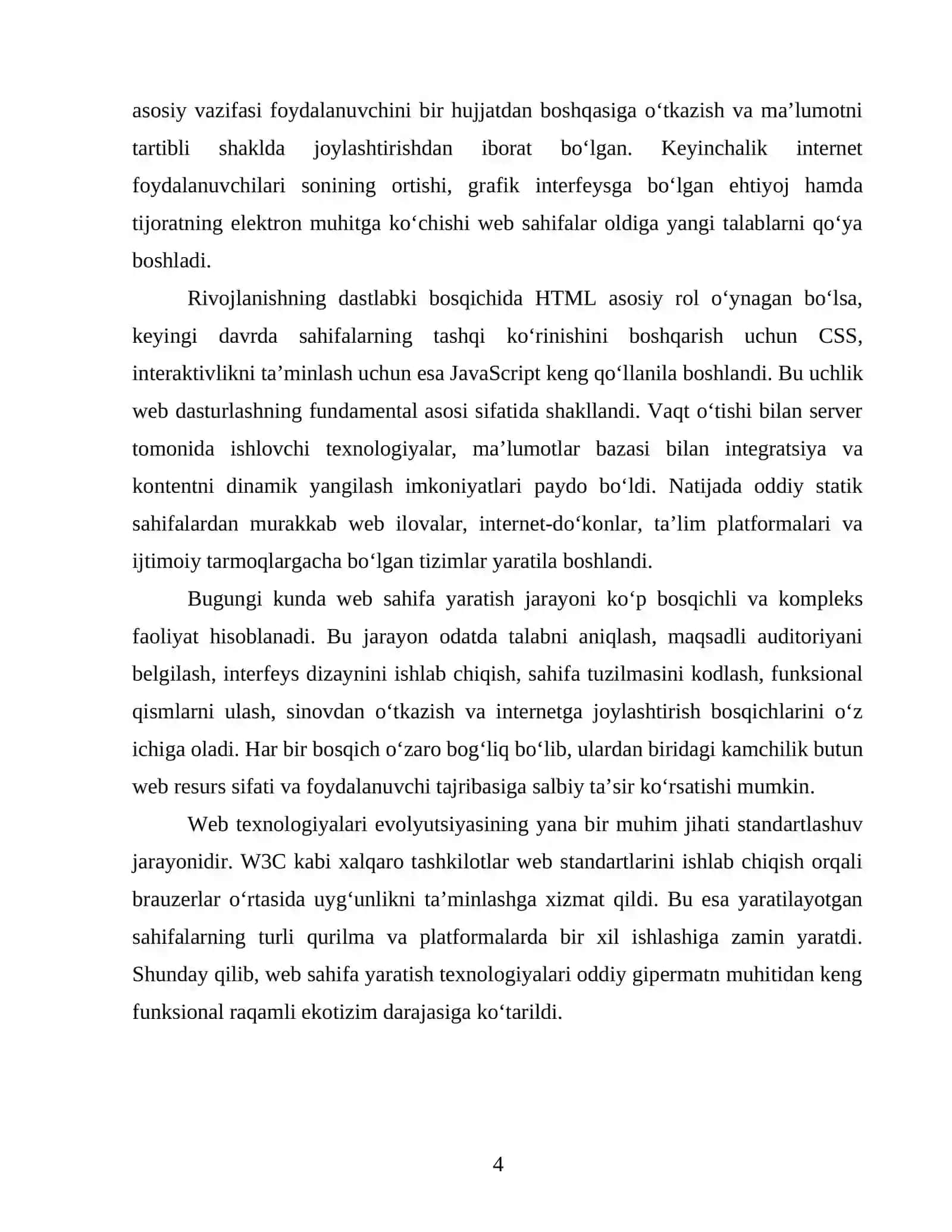 Web sahifa yaratish texnologiyalari 4