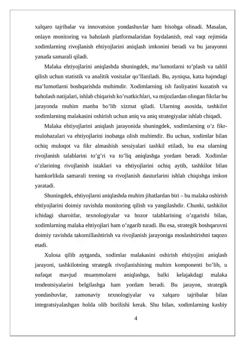 Malaka oshirish bo'yicha trening dasturi 4