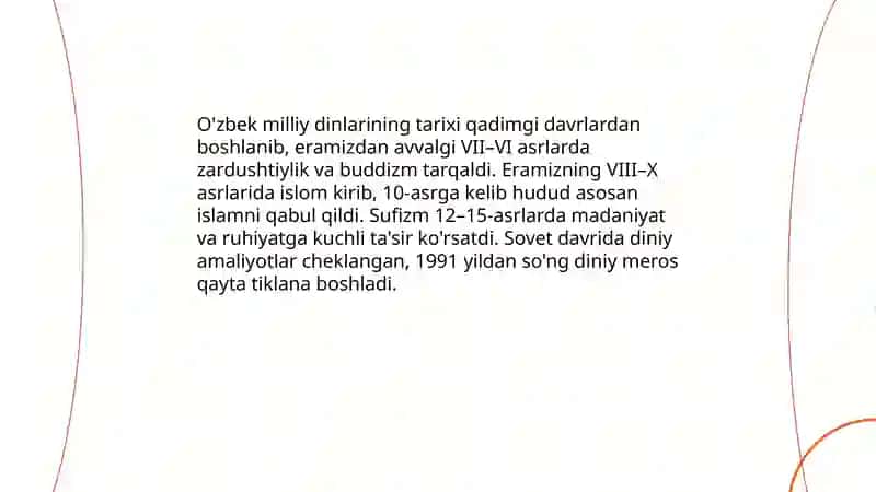 Milliy dinlar 4