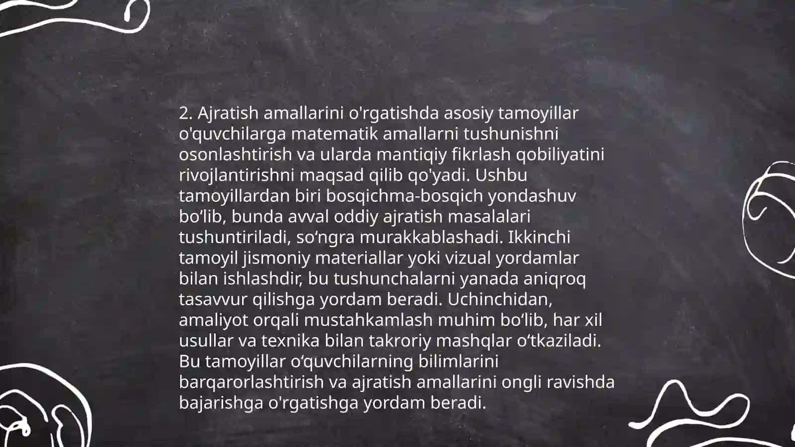 Arifmetik amallarni o'rgatishning umumiy masalalari 4