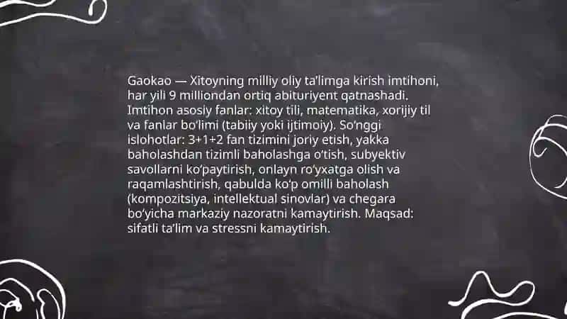 Xitoy ta'lim tizimi va undagi islohotlar 4