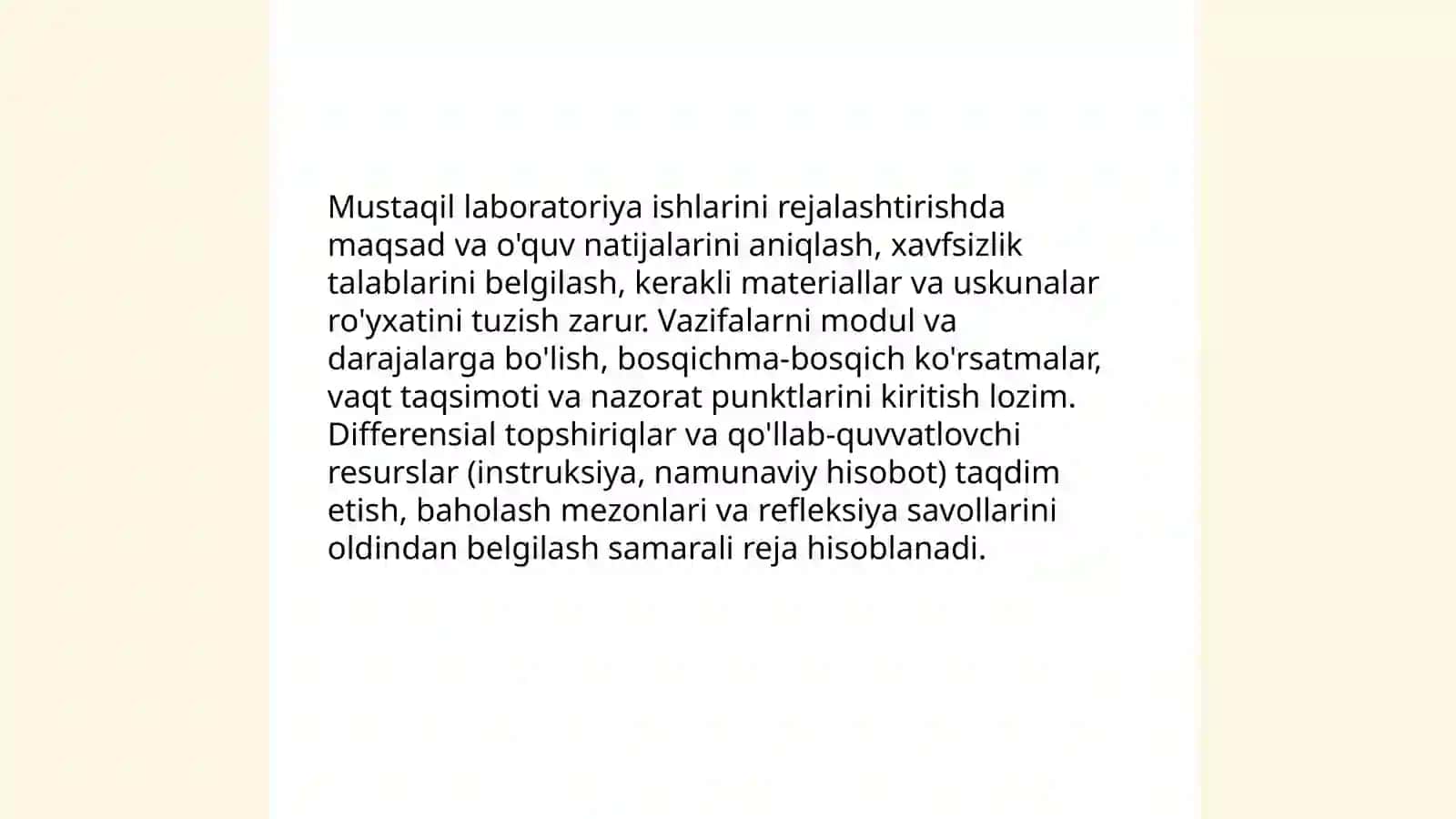 Kimyo darslarida mustaqil amaliy ishlarning mazmuni va maqsadi 4