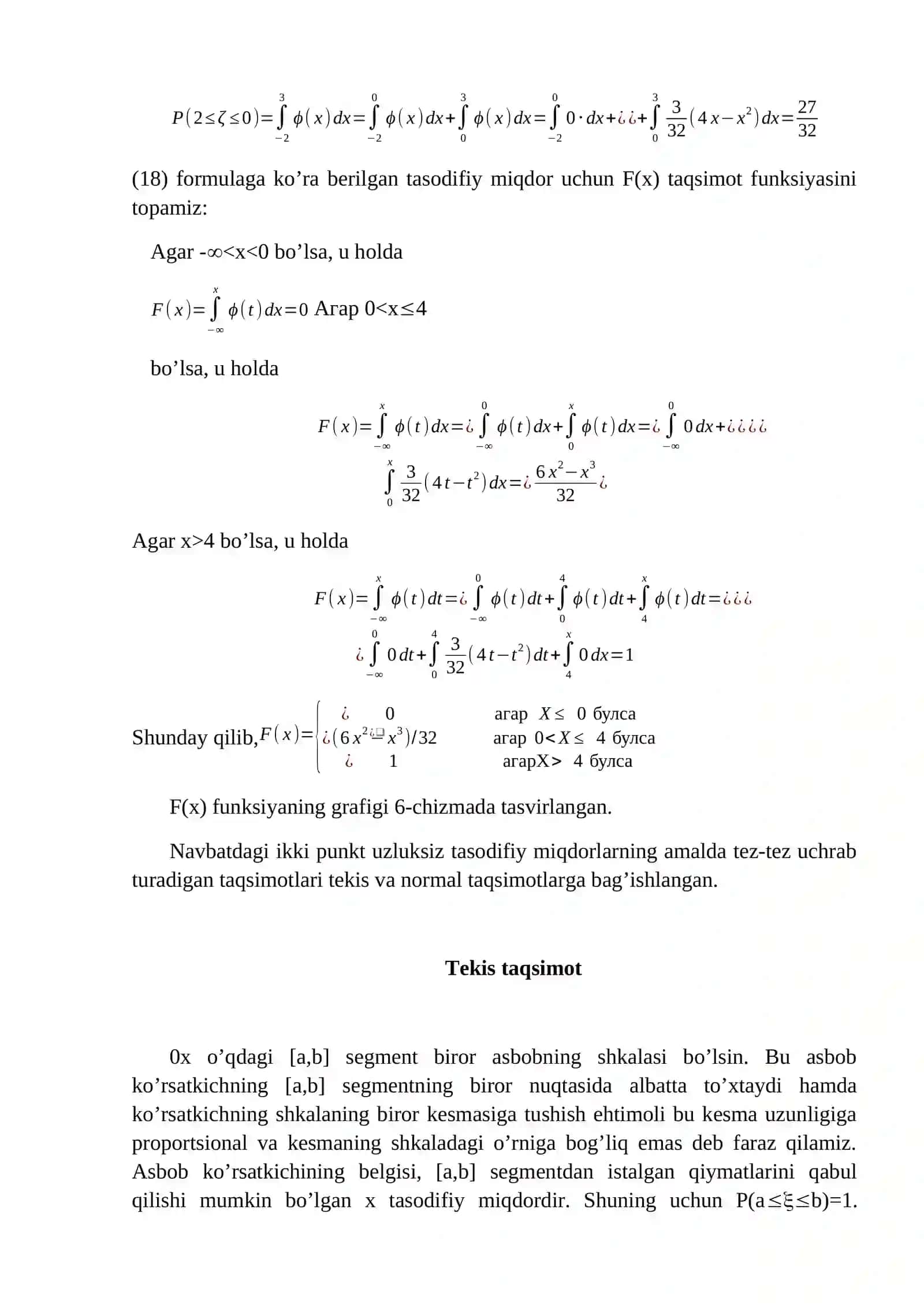 Uzluksiz tasodifiy miqdorlar funksiyalari 4
