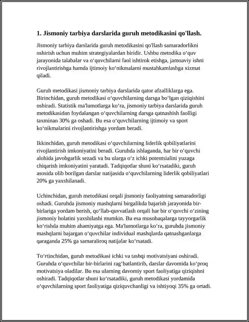 Jismoniy Tarbiya Darslarida Guruh Metodikasi 4