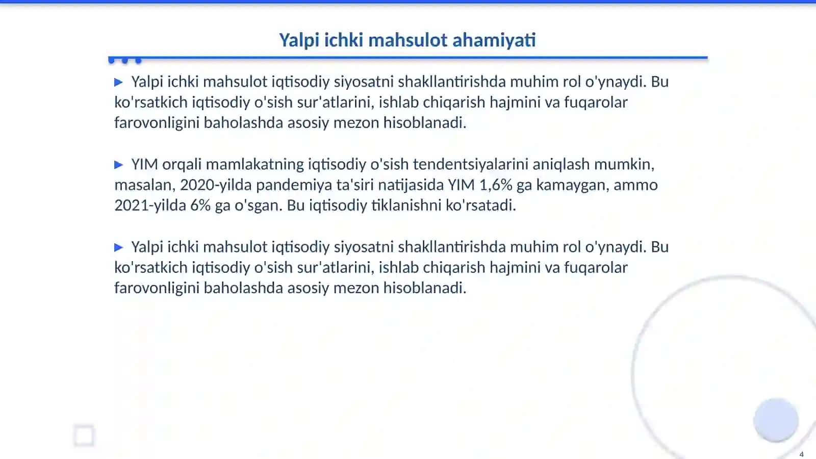 Yalpi ichki mahsulot va yalpi milliy mahsulot: mazmuni va farqlari 4