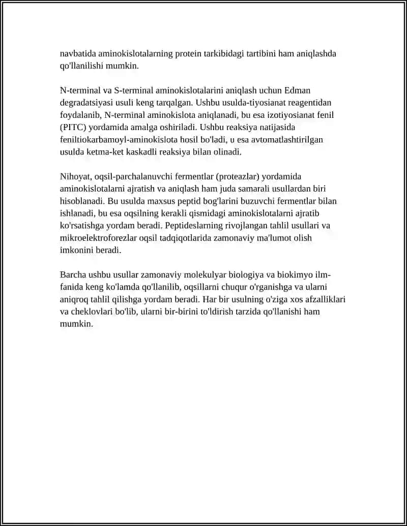 Oqsillarning aminokislota tarkibini aniqlash 4