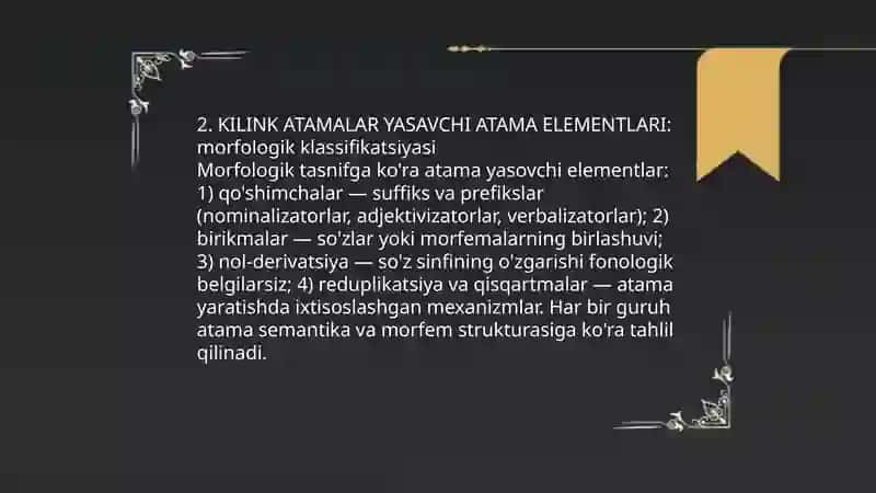 KILINK ATAMALAR YASAVCHI ATAMA ELEMENTLARI 4