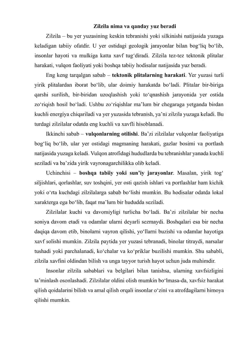 Zilzila va unda harakatlanish qoidalari 4