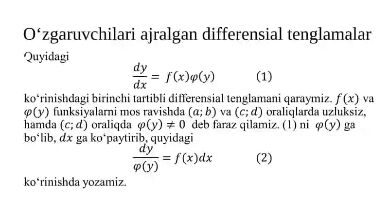 Birjinsli differensial tenglamalar 4