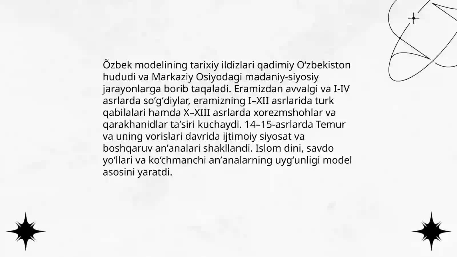 Õzbek modeli: taʼrifi va kontseptsiyasi 4