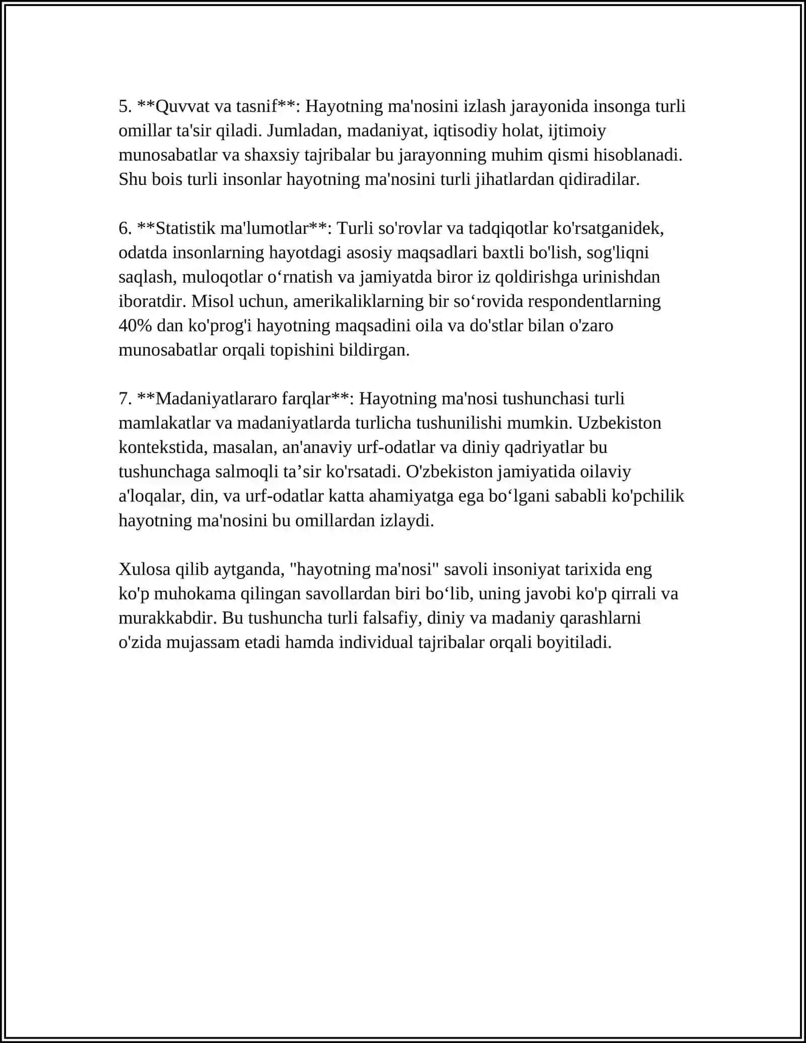 HAYOT HAQIDA REFERAT 4