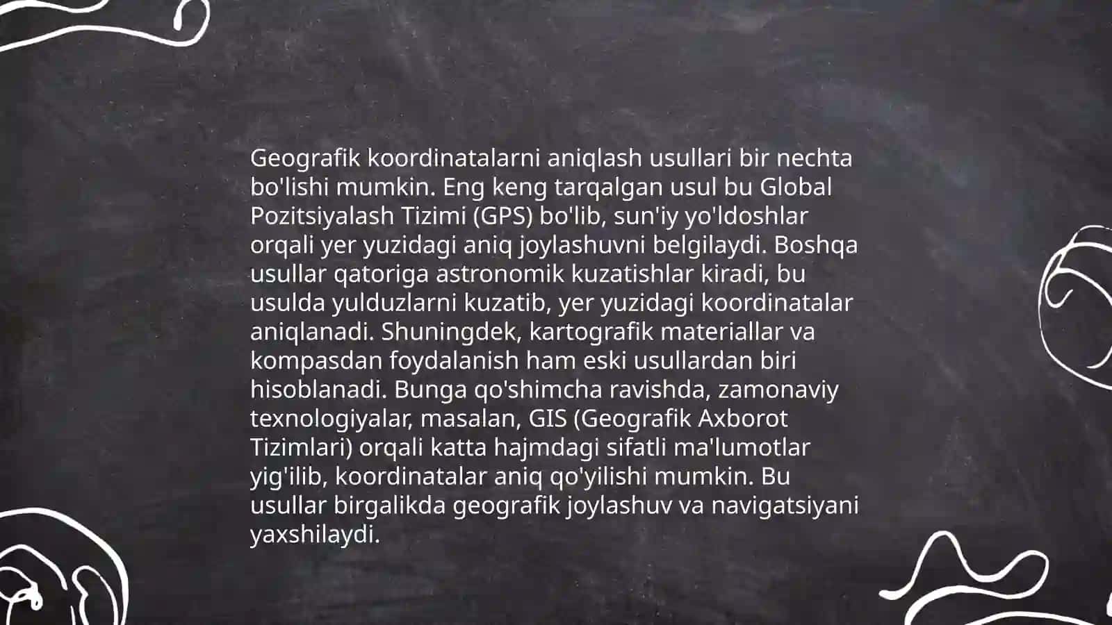 Yer sirtidagi nuqta holatini aniqlash 4