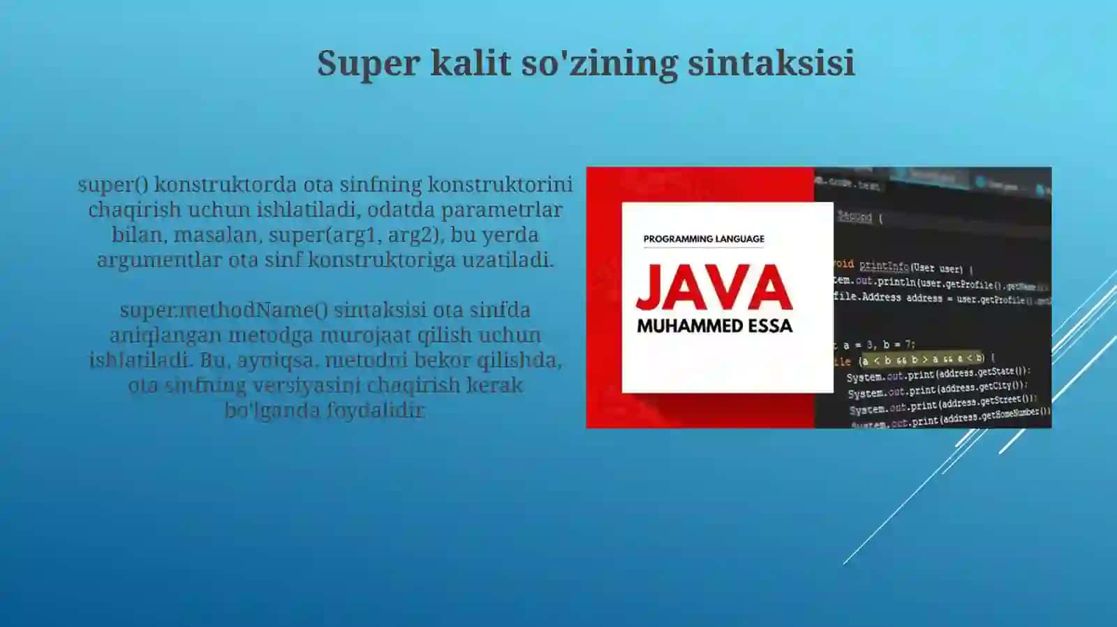 Super kalit so'zi: Ta'rif va Sintaksis 4