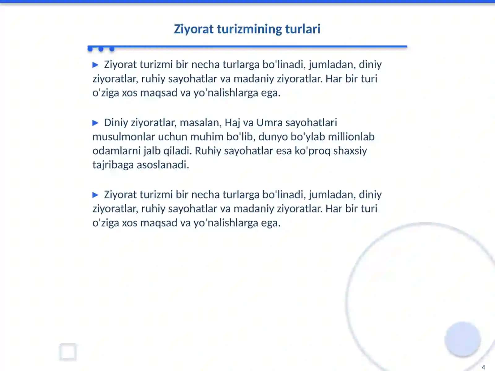 O'zbekistonning turizm salohiyatini rivojlantirish: Ziyorat turizmi misolida 4