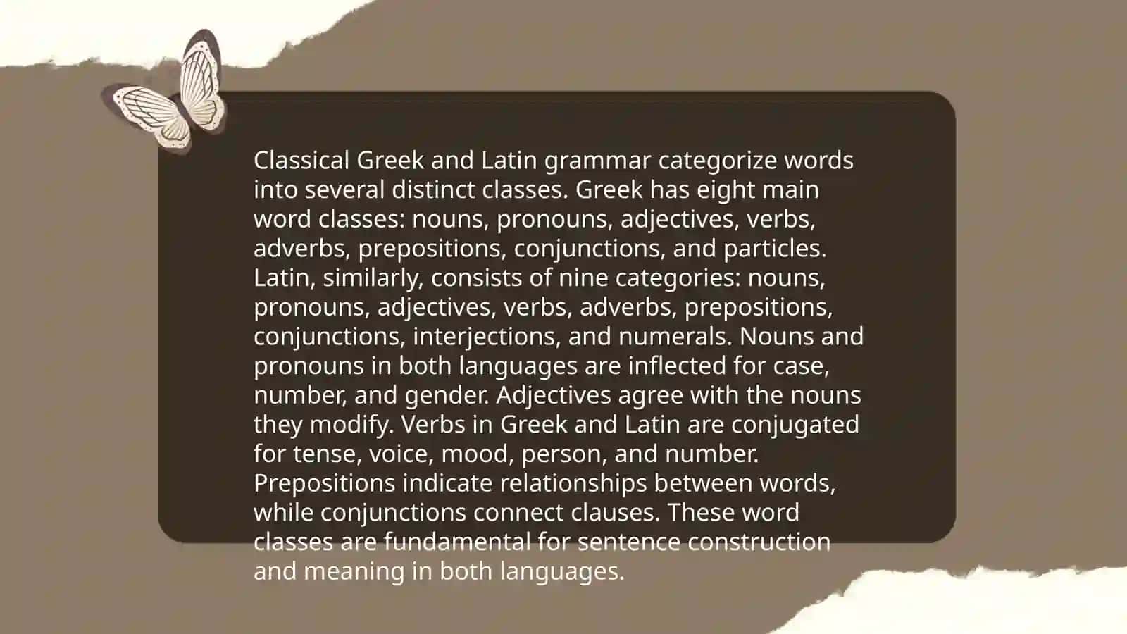 Evolution of Word Classes in Linguistic Theory 4