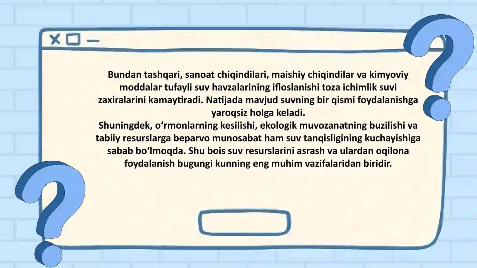 Suv tanqisligi-global muammo 4